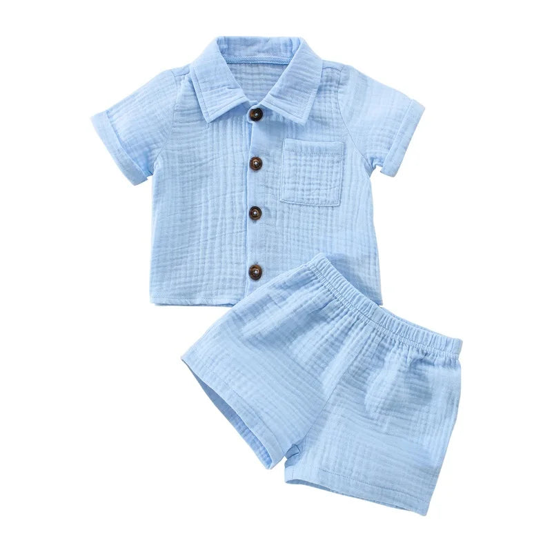 Baby Boys Cotton Linen Summer Outfit